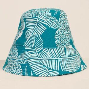 💕TRINA TURK💕 Pinapple Garden Crusher Hat ~ Pineapple Paradise Barkcloth NWT